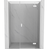 Mexen Mist-H rätt svängbar duschdörr 155 cm, transparent, vit - 8A5-155-001-20-00-P