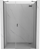 Mexen Mist-H puerta de ducha abatible derecha 125 cm, transparente, gris cañón cepillado - 8A5-125-001-66-00-P