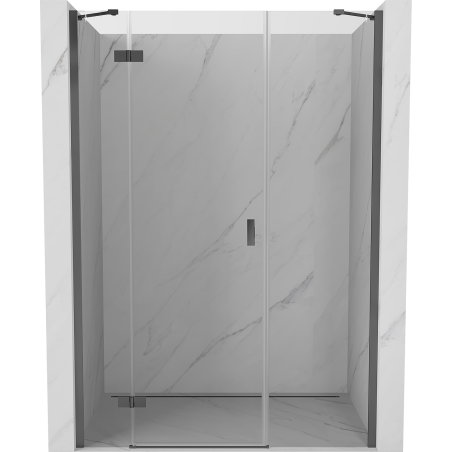 Mexen Mist-H vänster gångjärnsdörr för dusch 125 cm, transparent, gunmetal - 8A5-125-001-95-00-L