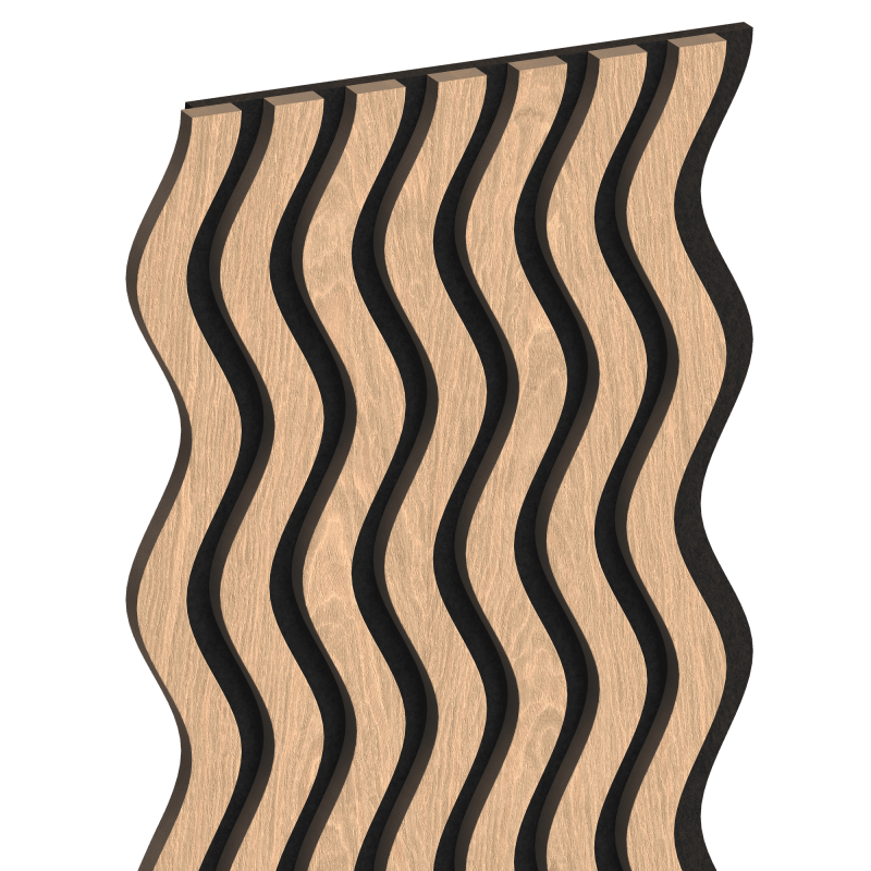 Mexen Lam-SF 02 lamele ścienne akustyczne 280 x 30 cm, filc 9 mm, fornir techniczny, Bielony Dąb - S106-280-02-040