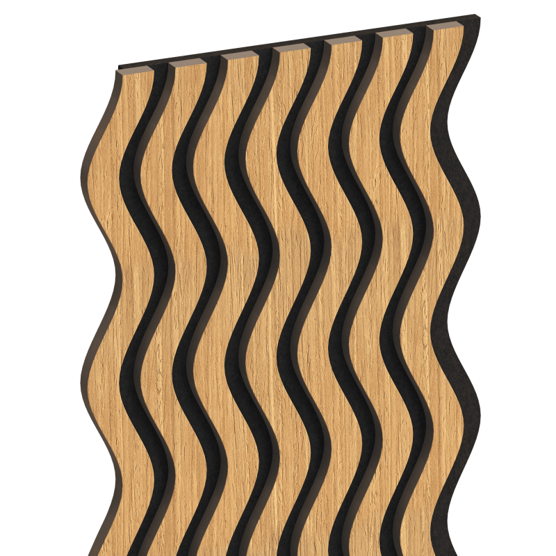 Mexen Lam-SF 02 lamele ścienne akustyczne 280 x 30 cm, filc 9 mm, fornir techniczny, Dąb Classic - S106-280-02-041
