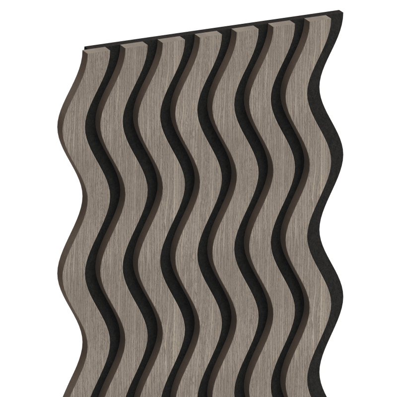 Mexen Lam-SF 02 lamele ścienne akustyczne 280 x 30 cm, filc 9 mm, fornir techniczny, Szary Dąb - S106-280-02-043