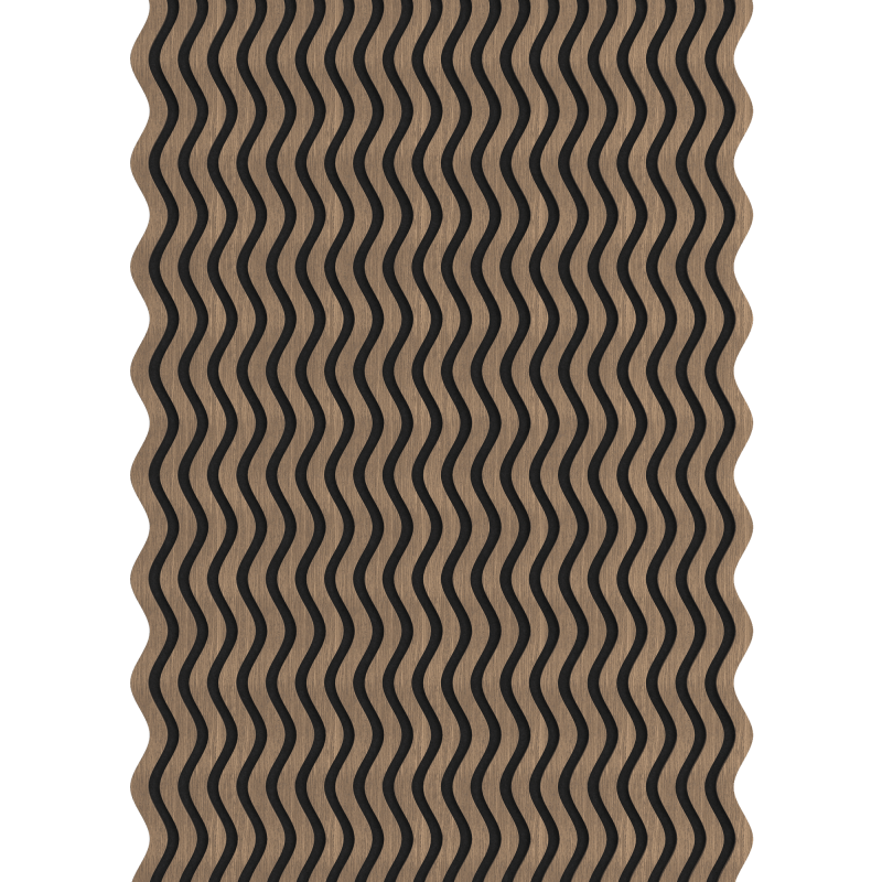 Mexen Lam-SF 02 lamele ścienne akustyczne 280 x 30 cm, filc 9 mm, fornir techniczny, Ciemny Orzech - S106-280-02-044