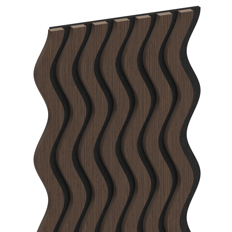 Mexen Lam-SF 02 lamele ścienne akustyczne 280 x 30 cm, filc 9 mm, fornir techniczny, Dąb Mocca - S106-280-02-045