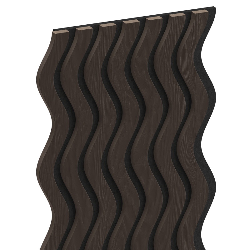 Mexen Lam-SF 02 Akustische Wandlamellen 280 x 30 cm, Filz 9 mm, technisches Furnier, Schwarze Eiche - S106-280-02-046