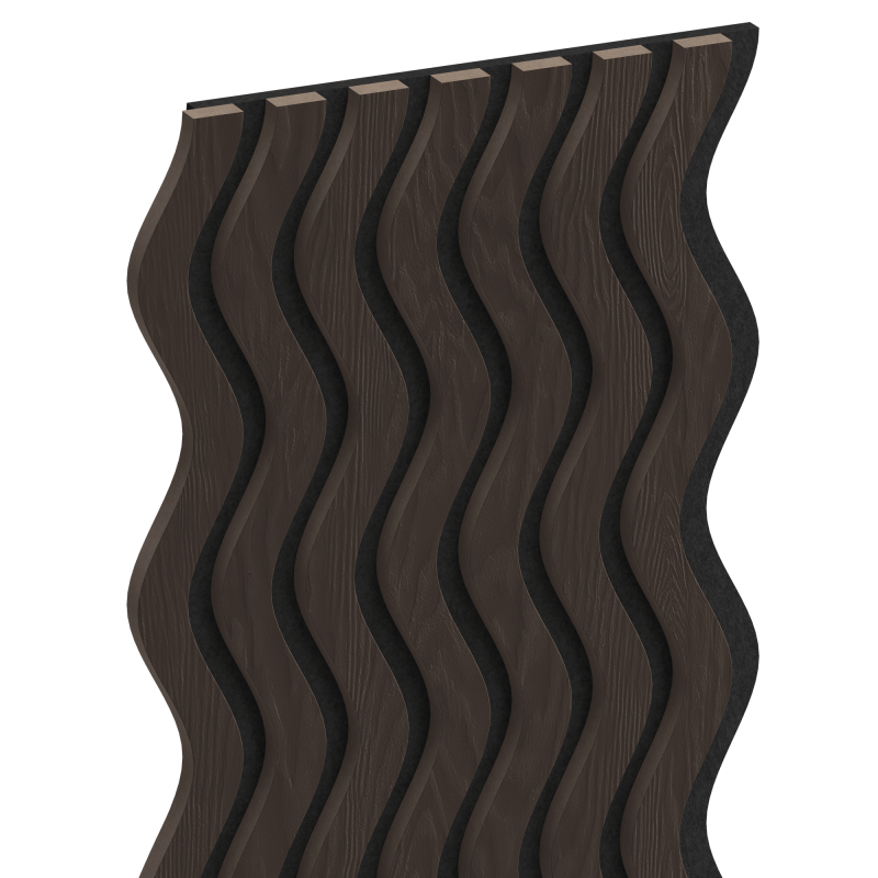 Mexen Lam-SF 02 lamele ścienne akustyczne 280 x 30 cm, filc 9 mm, fornir techniczny, Czarny Dąb - S106-280-02-046