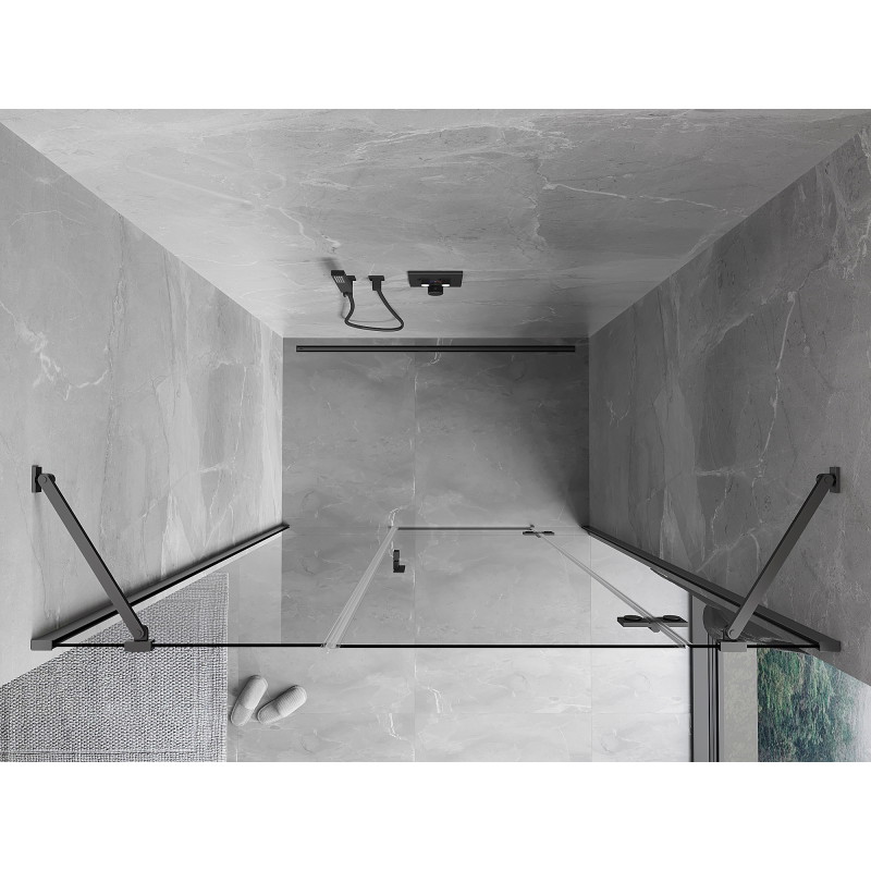 Mexen Mist-H drzwi prysznicowe uchylne prawe 150 cm, transparent, gun metal - 8A5-150-001-95-00-P