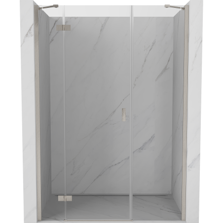Mexen Mist-H drzwi prysznicowe uchylne lewe 135 cm, transparent, nikiel szczotkowany - 8A5-135-001-97-00-L