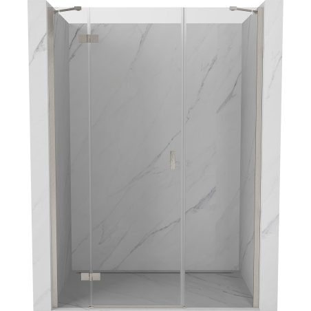 Mexen Mist-H drzwi prysznicowe uchylne lewe 160 cm, transparent, nikiel szczotkowany - 8A5-160-001-97-00-L