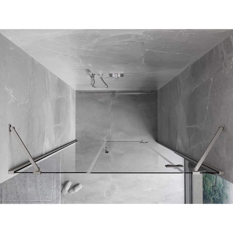 Mexen Mist-H drzwi prysznicowe uchylne prawe 125 cm, transparent, nikiel szczotkowany - 8A5-125-001-97-00-P