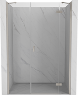Mexen Mist-H δεξιά περιστρεφόμενη πόρτα ντους 145 cm, διαφανής, βουρτσισμένο
