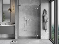 Mexen Mist-H puerta de ducha batiente derecha 160 cm, transparente, níquel cepillado - 8A5-160-001-97-00-P