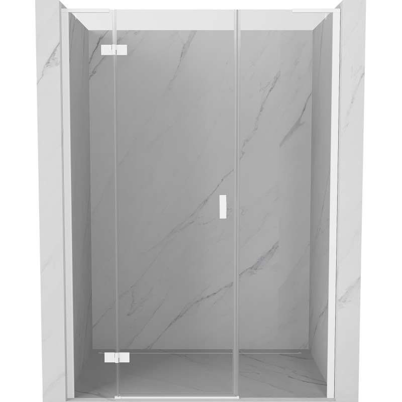 Mexen Mist-H L drzwi prysznicowe uchylne lewe 120 cm, transparent, białe - 8A5L-120-001-20-00-L