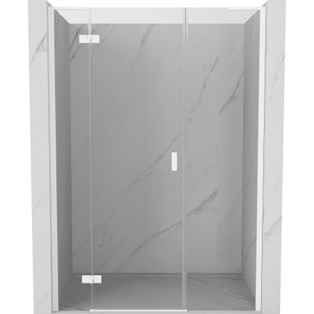 Mexen Mist-H L drzwi prysznicowe uchylne lewe 125 cm, transparent, białe - 8A5L-125-001-20-00-L