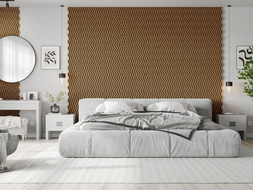 Mexen Lam-F akoestische wandlamellen 275 x 30 cm, vilt 8 mm, technische fineer, Gouden Eik - S105-275307-3015-003
