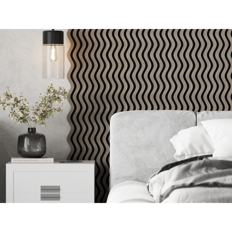 Mexen Lam-SF 02 lamele ścienne akustyczne 280 x 30 cm, filc 9 mm, fornir techniczny, Szary Dąb - S106-280-02-043