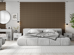 Mexen Lam-SF 02 lamele ścienne akustyczne 280 x 30 cm, filc 9 mm, fornir techniczny, Ciemny Orzech - S106-280-02-044