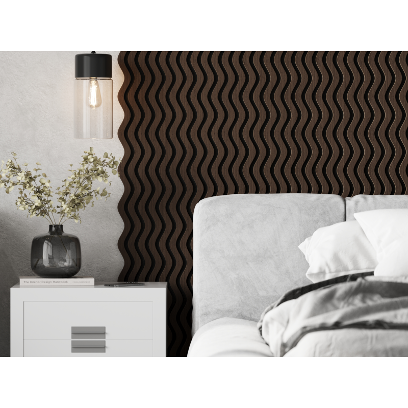 Mexen Lam-SF 02 lamele ścienne akustyczne 280 x 30 cm, filc 9 mm, fornir techniczny, Dąb Mocca - S106-280-02-045