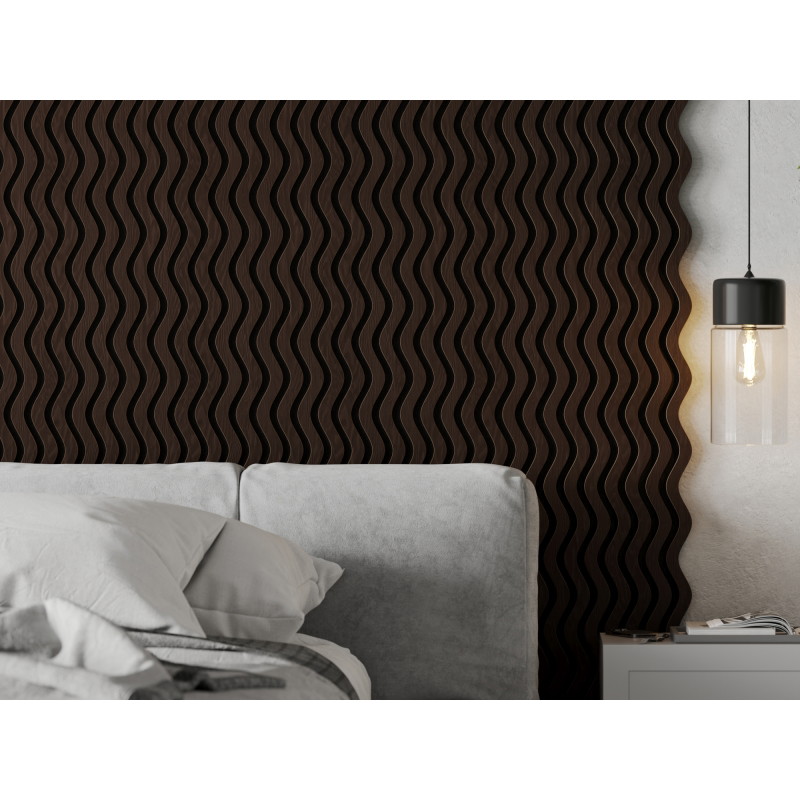 Mexen Lam-SF 02 Akustische Wandpaneele 280 x 30 cm, Filz 9 mm, Technisches Furnier, Schwarze Eiche - S106-280-02-046