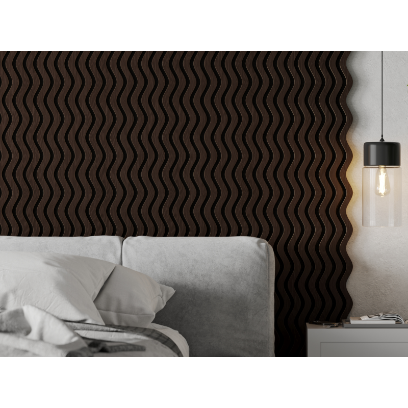 Mexen Lam-SF 02 lamele ścienne akustyczne 280 x 30 cm, filc 9 mm, fornir techniczny, Czarny Dąb - S106-280-02-046