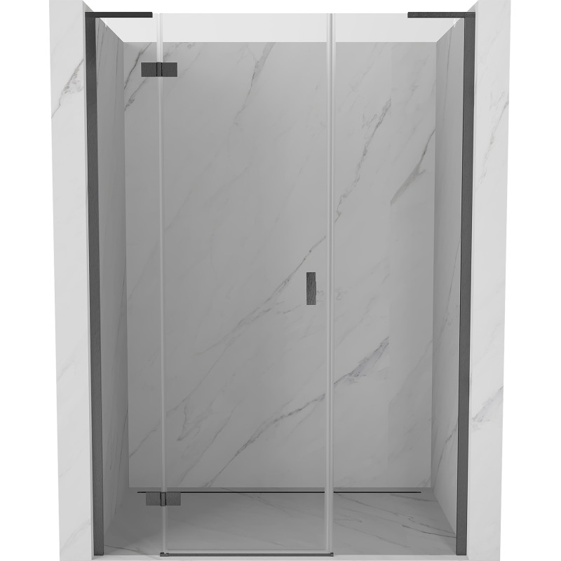 Mexen Mist-H L drzwi prysznicowe uchylne lewe 120 cm, transparent, gun gray szczotkowany - 8A5L-120-001-66-00-L
