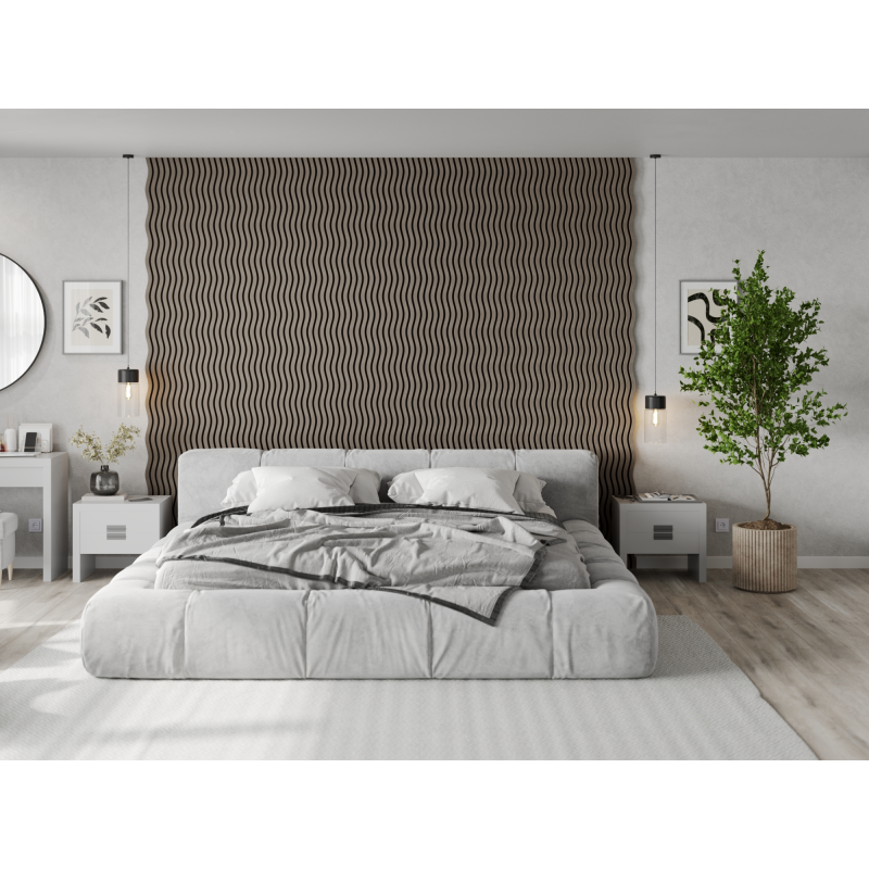 Mexen Lam-SF 01 lamele ścienne akustyczne 280 x 30 cm, filc 9 mm, fornir techniczny, Szary Dąb - S106-280-01-043