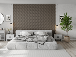 Mexen Lam-F lamas de pared acústicas 275 x 30 cm, fieltro 8 mm, chapa técnica, Roble Dorado - S105-275307-3015-003