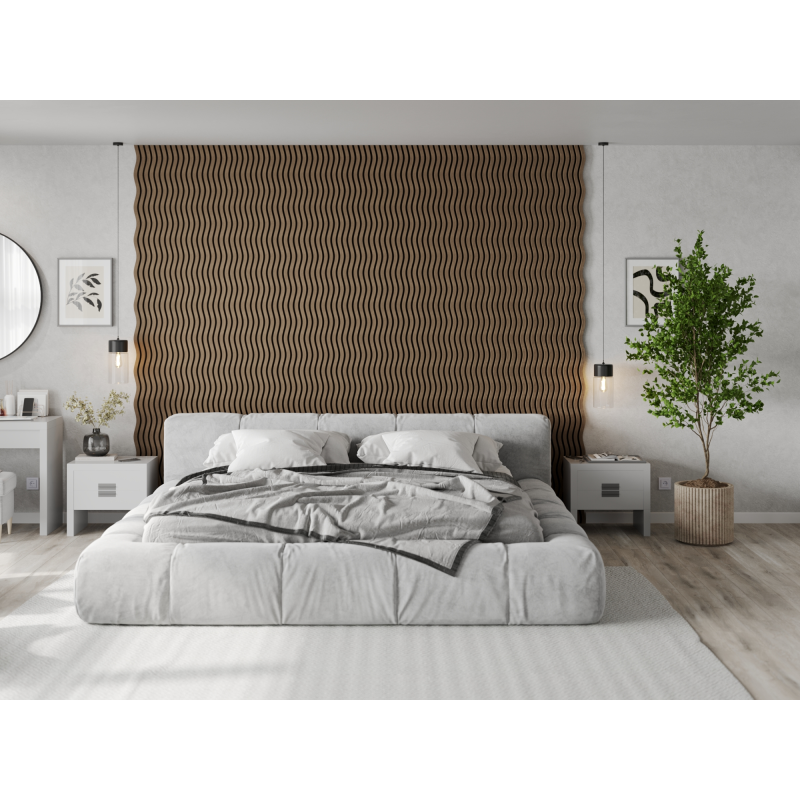 Mexen Lam-SF 01 lamele ścienne akustyczne 280 x 30 cm, filc 9 mm, fornir techniczny, Ciemny Orzech - S106-280-01-044