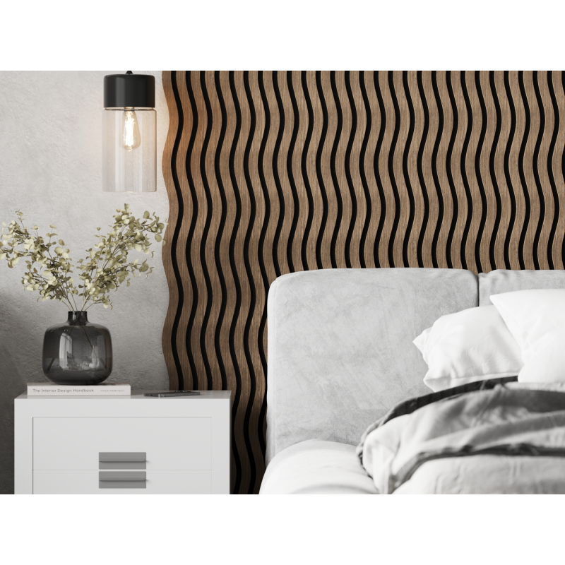 Mexen Lam-SF 01 lamele ścienne akustyczne 280 x 30 cm, filc 9 mm, fornir techniczny, Ciemny Orzech - S106-280-01-044