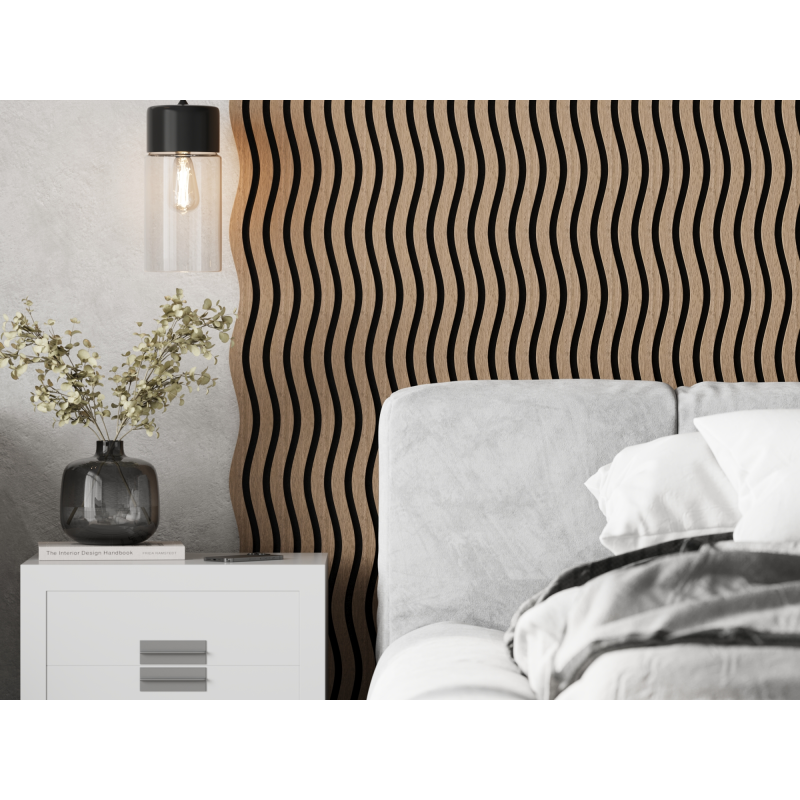 Mexen Lam-SF 01 lamele ścienne akustyczne 280 x 30 cm, filc 9 mm, fornir techniczny, Jasny Orzech - S106-280-01-047