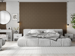 Mexen Lam-SF 01 Lam-SF 26 akustiset seinäpaneelit 280 x 30 cm, huopa 9 mm, tekninen viilu, Tumma Pähkinä - S106-280-26-044