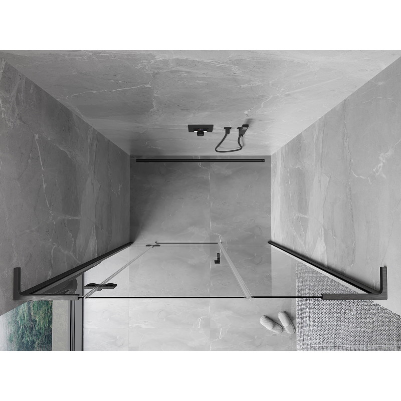 Mexen Mist-H L drzwi prysznicowe uchylne lewe 130 cm, transparent, gun gray szczotkowany - 8A5L-130-001-66-00-L