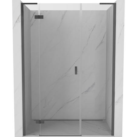Mexen Mist-H L Linke Duschtür schwenkbar 135 cm, transparent, gebürstet Gun Gray - 8A5L-135-001-66-00-L