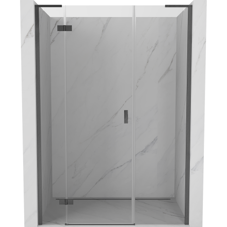 Mexen Mist-H L drzwi prysznicowe uchylne lewe 140 cm, transparent, gun gray szczotkowany - 8A5L-140-001-66-00-L