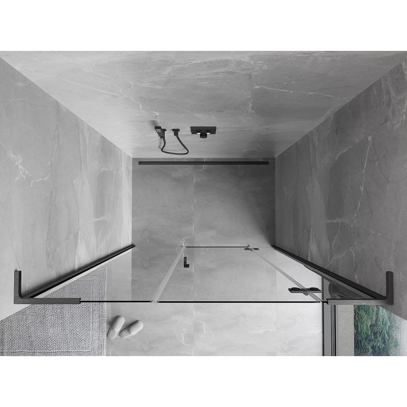 Mexen Mist-H L drzwi prysznicowe uchylne prawe 145 cm, transparent, gun gray szczotkowany - 8A5L-145-001-66-00-P
