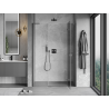 Mexen Mist-H L Rechte Duschdrehtür 155 cm, transparent, gebürstet in Gun Gray - 8A5L-155-001-66-00-P