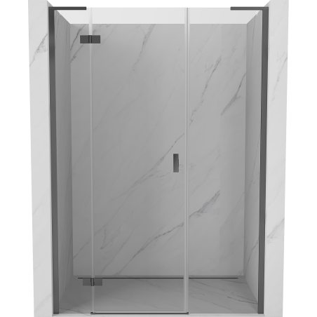 Mexen Mist-H L Duschtür, links öffnend, 135 cm, transparent, Gun Metal - 8A5L-135-001-95-00-L