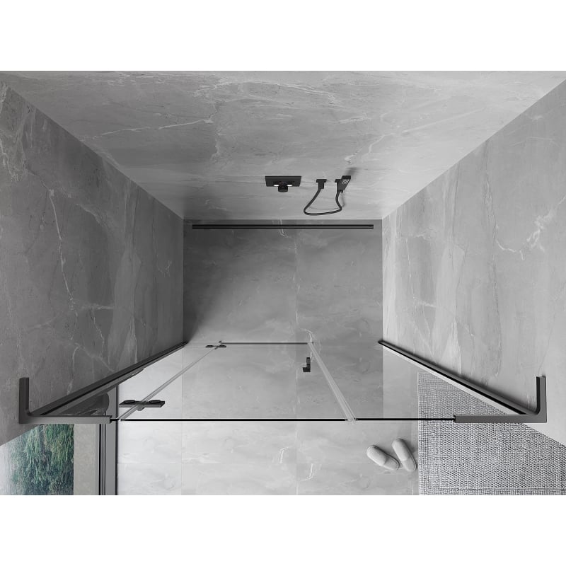Mexen Mist-H L porta doccia a battente sinistra 140 cm, trasparente, gun metal - 8A5L-140-001-95-00-L