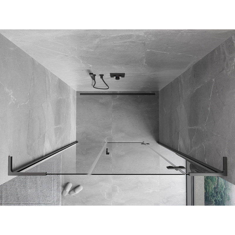 Mexen Mist-H L drzwi prysznicowe uchylne prawe 125 cm, transparent, gun metal - 8A5L-125-001-95-00-P