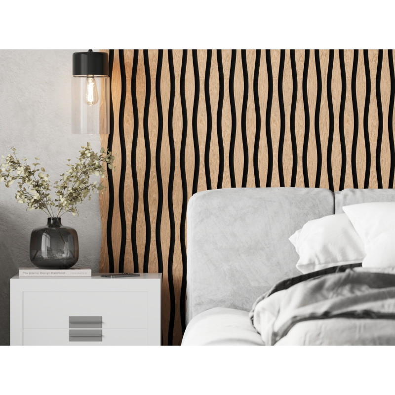 Mexen Lam-SF 26 lamele ścienne akustyczne 280 x 30 cm, filc 9 mm, fornir techniczny, Bielony Dąb - S106-280-26-040