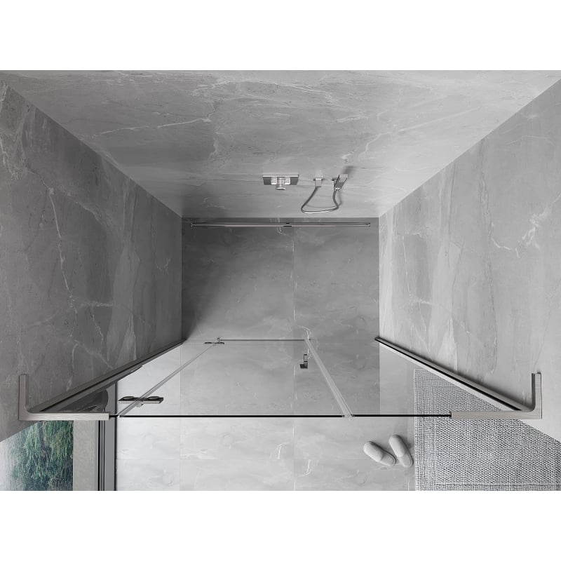 Mexen Mist-H L porte de douche pivotante gauche 130 cm, transparent, nickel brossé - 8A5L-130-001-97-00-L