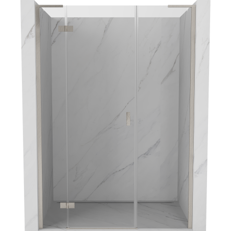 Mexen Mist-H L drzwi prysznicowe uchylne lewe 135 cm, transparent, nikiel szczotkowany - 8A5L-135-001-97-00-L