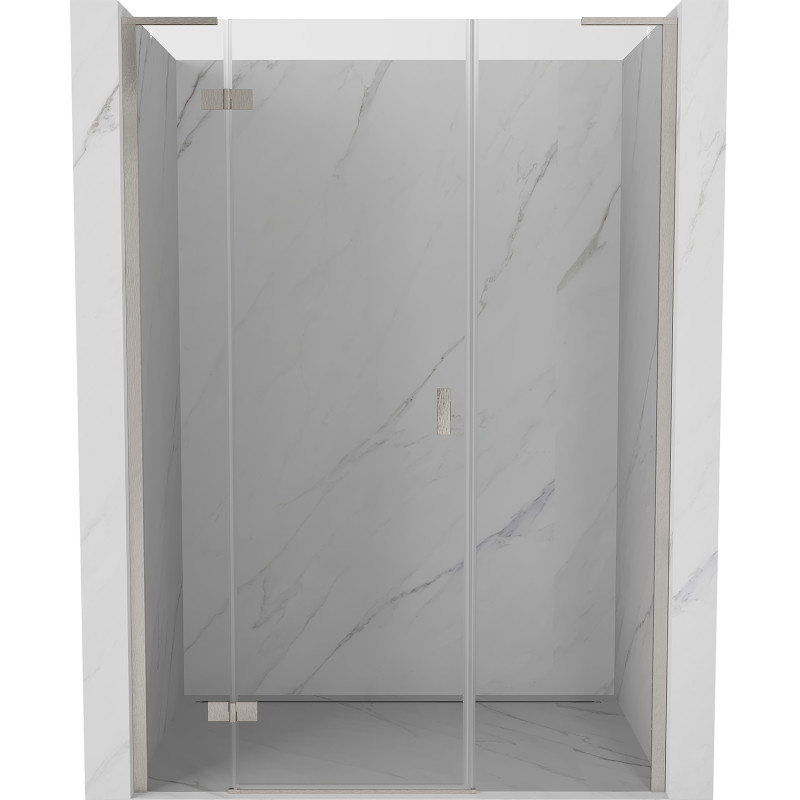 Mexen Mist-H L drzwi prysznicowe uchylne lewe 140 cm, transparent, nikiel szczotkowany - 8A5L-140-001-97-00-L