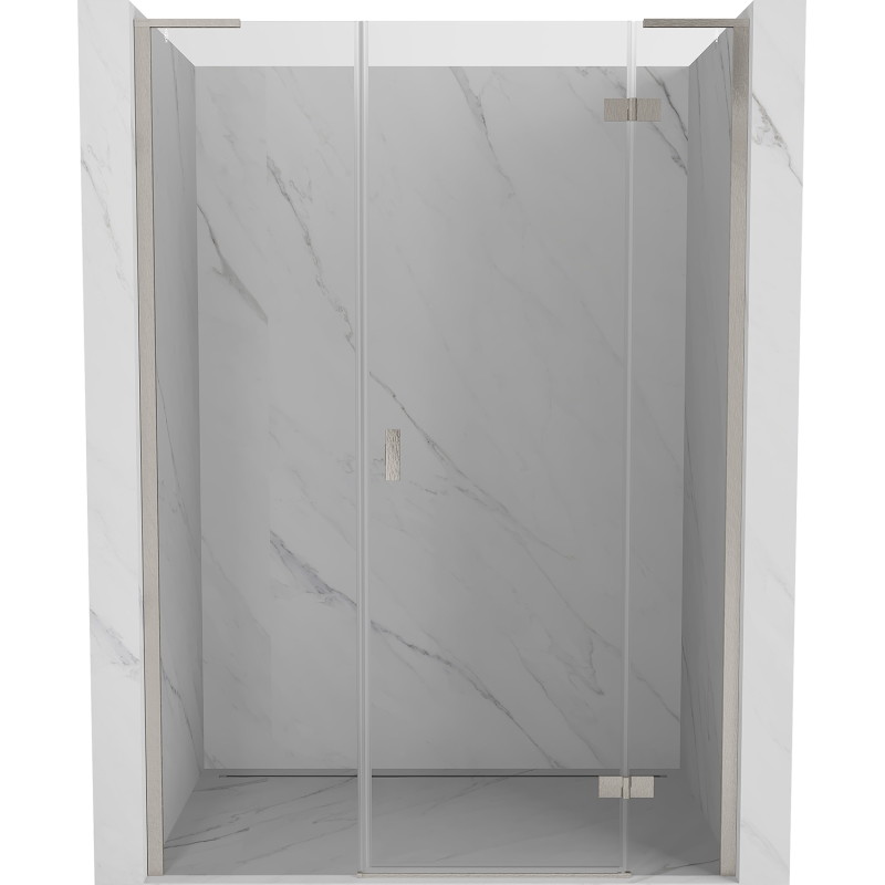 Mexen Mist-H L drzwi prysznicowe uchylne prawe 140 cm, transparent, nikiel szczotkowany - 8A5L-140-001-97-00-P