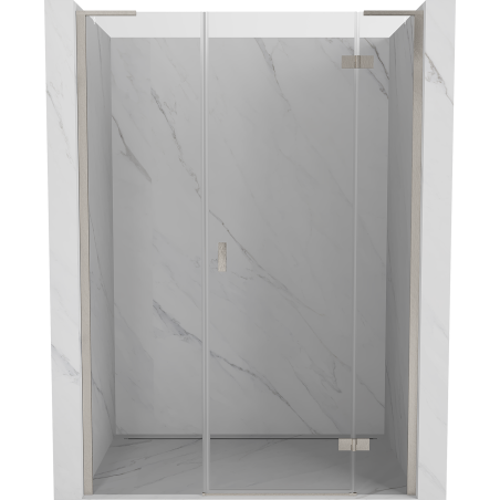 Mexen Mist-H L drzwi prysznicowe uchylne prawe 145 cm, transparent, nikiel szczotkowany - 8A5L-145-001-97-00-P