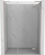 Mexen Mist-H L avamisklaas parempoolne 150 cm, läbipaistev, harjatud nikkel - 8A5L-150-001-97-00-P
