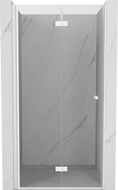 Mexen Mist-F opklapbare douchedeur links 90 cm, transparant, wit - 8A6-090-000-20-00-L