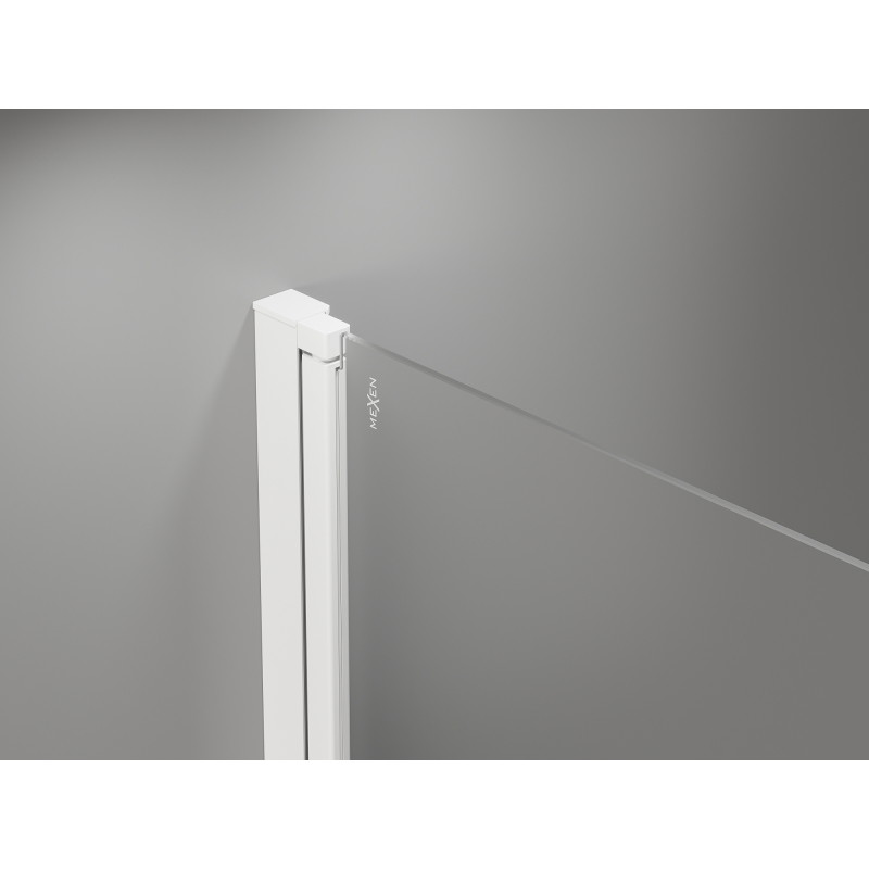 Mexen Mist-F drzwi prysznicowe składane lewe 120 cm, transparent, białe - 8A6-120-000-20-00-L