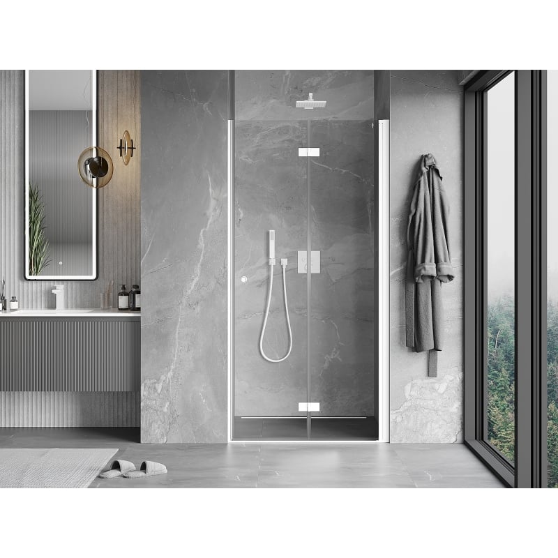 Mexen Mist-F porte de douche pliante droite 65 cm, transparente, blanche - 8A6-065-000-20-00-P