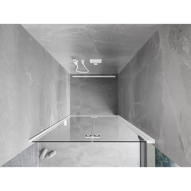 Mexen Mist-F puerta de ducha plegable derecha 100 cm, transparente, blanco - 8A6-100-000-20-00-P